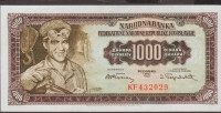 BANKOVEC 1000 DINARA  P71b KF(FRL JUGOSLAVIJA) 1955.UNC