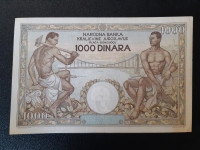 Bankovec 1000 dinarjev, 1935, zelo redek, lepo ohranjen.