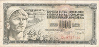 BANKOVEC   1000 dinarjev  1981  Jugoslavija