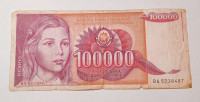 Bankovec 100000 dinarjev (1989)