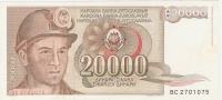 BANKOVEC  20 000 dinarjev  1987  Jugoslavija