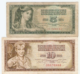 BANKOVEC  5 in 10 dinarjev  1968 Jugoslavija