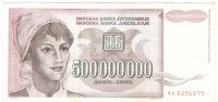 BANKOVEC  500 000 000 dinarjev 1993 Jugoslavija
