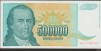 BANKOVEC 500.000 DIN-P131a serija "AA,AB" (JUGOSLAVIJA) 1993.aUNC