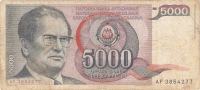 BANKOVEC  5000 dinarjev  1985 Jugoslavija