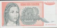 BANKOVEC 50000.000 P-123 DINARA (JUGOSLAVIJA) 1993, aUNC