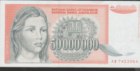 BANKOVEC 50000000 DIN-P123a serija "AA,AB," (JUGOSLAVIJA) 1993.XF/XF++