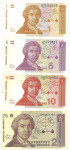 Hrvaška, lot bankovcev 1, 5, 10, 25 hrvatski dinar 1991 Cena za vse!