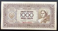 JUGOSLAVIJA 1.000 DINARJEV (P67a) 1946 UNC