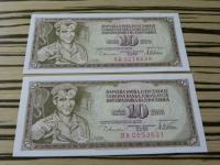 Jugoslavija 10 dinara 1978 - ozki plus navadni A - UNC