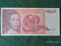 Jugoslavija 10 DINARJEV 1990