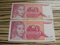 Jugoslavija 100000 dinarjev 1989 - UNC