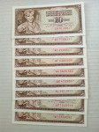 Jugoslavija 1968 10 din UNC serije AB, AD, AE, AF, AG, AK, AL, AM, AP