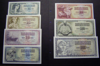 JUGOSLAVIJA 1968/81 - 5 DO 1000 DINARA - UNC