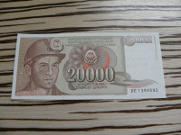Jugoslavija 20000 dinarjev 1987 unc