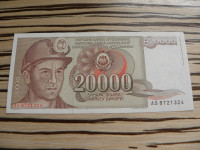 Jugoslavija 20000 dinarjev 1987 - UNC