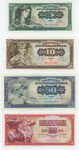JUGOSLAVIJA 5 10 50 100 din 1965 AU UNC
