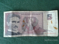 Jugoslavija 5 DINARJEV 1994