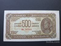 Jugoslavija 500 dinarjev 1944 XF RUSKI TISK redko