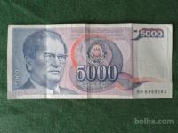 Jugoslavija 5000 DINARJEV 1985