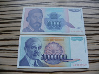 Jugoslavija 50000 in 500000000 dinarjev 1993