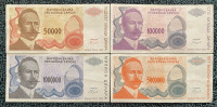 Lot štirih bankovcev RS, Banja Luka 1993, brezplačna poštnina