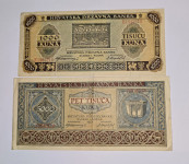 Prodam bankovca 1000 in 5000 hrvaških kun 1943