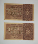 Prodam bankovca Hrvaška  2 kune 1942