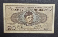 Prodam bankovec 20 dinarjev 1936