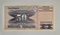 Prodam bankovec 50 dinarjev 1995 Bosna in Hercegovina
