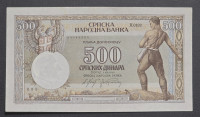 Prodam bankovec 500 dinarjev 1942 aUNC