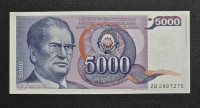 Prodam bankovec 5000 dinarjev 1985 zamenski