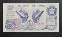 Prodam bankovec 500000 dinarjev 1989 aUNC