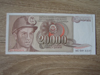Rudar 20000 dinarjev 1987. Serija  BE -UNC