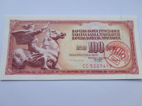 SFR JUGOSLAVIJA BANKOVEC 100 DINARA  PRETISK TITO 1980 UNC