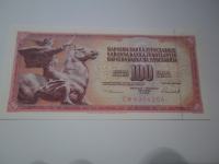 SFR JUGOSLAVIJA BANKOVEC 100 DINARJEV 1986 UNC
