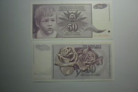 SFR JUGOSLAVIJA BANKOVEC 50 DINARA 1990 UNC