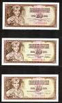 SFRJ, 10 dinara, 10 din, letniki: 1968, 1978, 1981