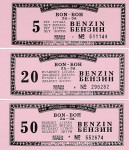 SFRJ bon za benzin 5, 20 in 50 lit. UNC