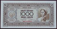 YU - 1000 dinara - 1946 - UNC - brez nitke- ornament papir