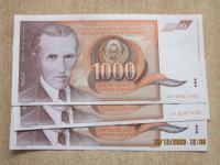Yu bankovec za 1000 din 1990