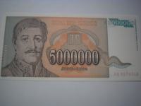 ZR JUGOSLAVIJA BANKOVEC 5 000 000  DINARA 1993
