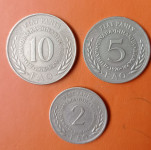 1 dinar, 2 , 5, 10 dinarjev 1976 FAO, 1970 FAO