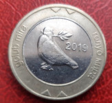 BOSNA 2 konvertibilne marke 2019 bimetalni kovanec golob ptica