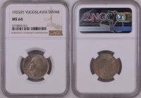 JUGOSLAVIjA 1 DINAR 1925(P) Alexander I. NGC MS 64