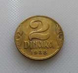 Jugoslavija 2 Dinarja 1938