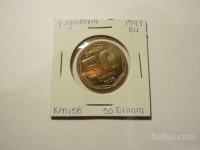 Jugoslavija: kovance 50 din 1993 UNC