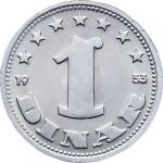Kovanca SFRJ, FNRJ, Jugoslavija 1 dinar 1953 + 1963 - XF