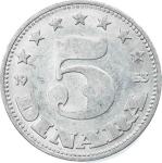 Kovanca FNRJ, SFRJ Jugoslavija 5 dinarjev 1953 + 1963 - XF