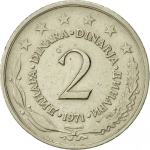 Kovanci SFRJ, Jugoslavija 2 dinarja 1971 - 1981 - XF